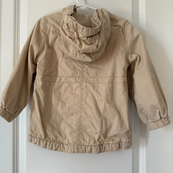 Old Navy Khaki Hooded Utility Jacket Toddler Girl Size 3T - Picture 3 of 5